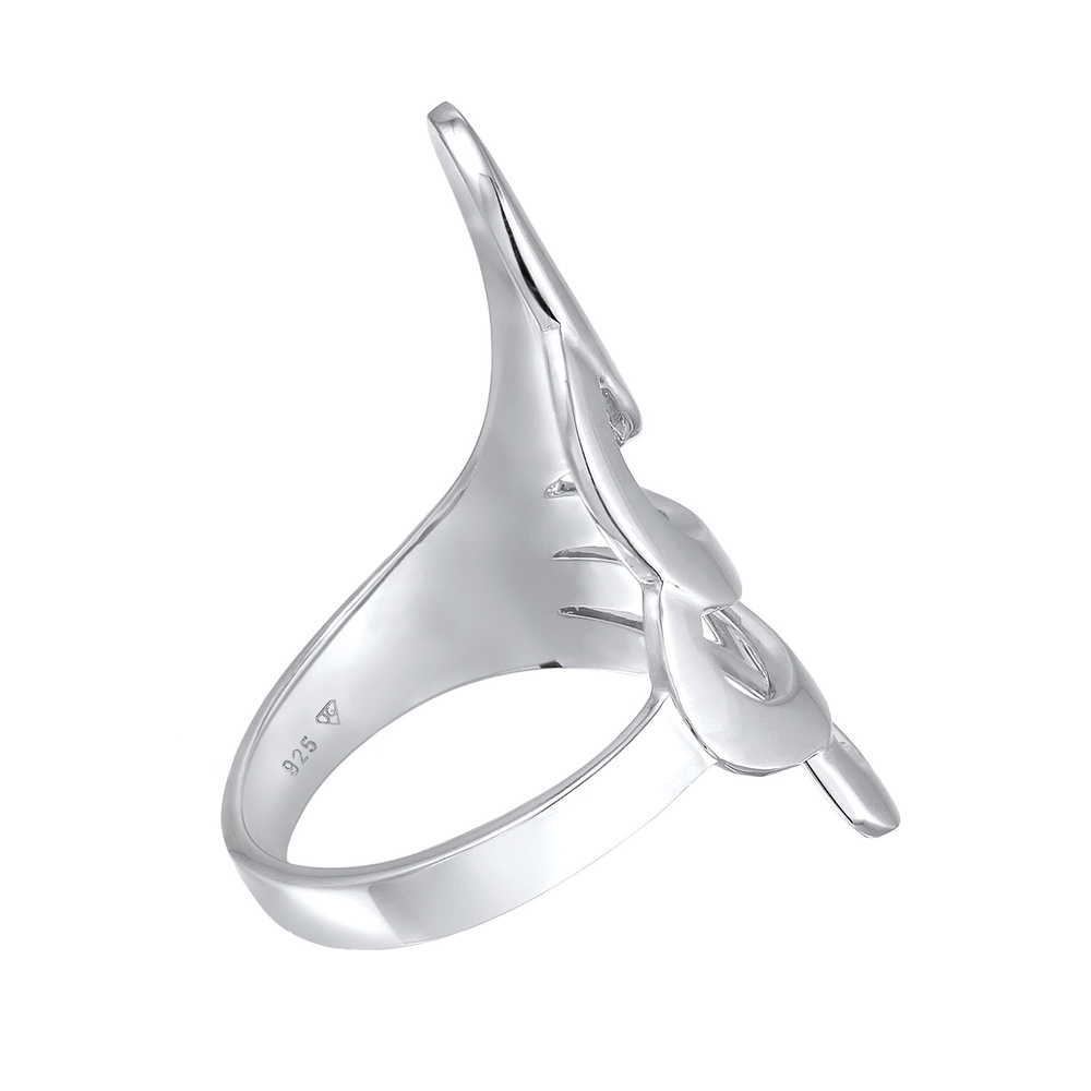 Nenalina Nenalina Bague Femmes déclaration basique vague géo en argent sterling 925 Bague