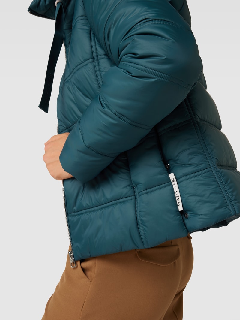 Steppjacke mit Reißverschlusstaschen in petrol