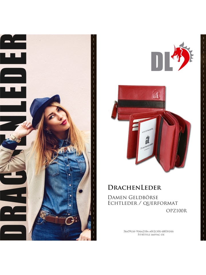 DrachenLeder Portemonnaie Leder Damen, Herren, Jugend Geldbörse Streifen günstig kaufen onesize