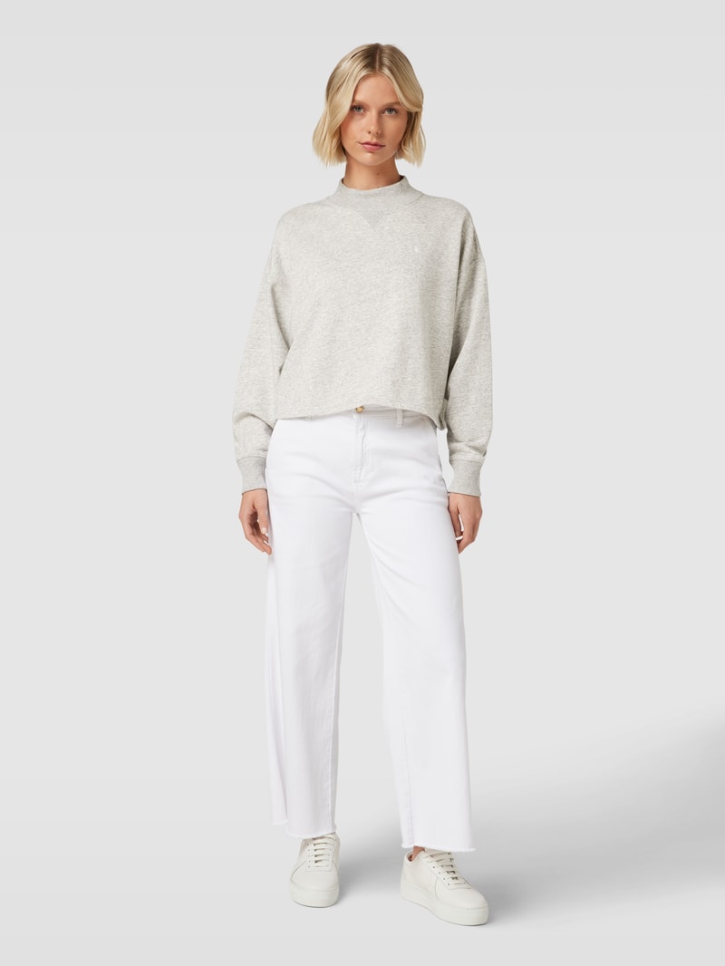 Oversized Sweatshirt mit Stehkragen in stein