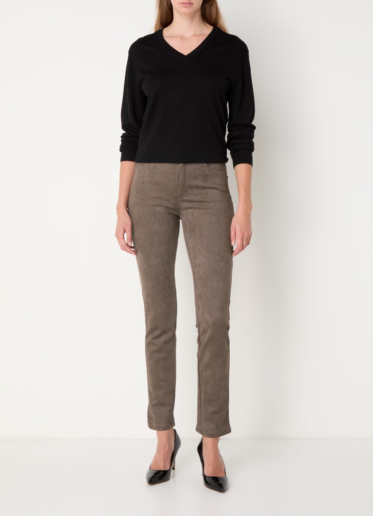 Pantaloni Rosner slim fit cu talie înaltă și buzunare laterale