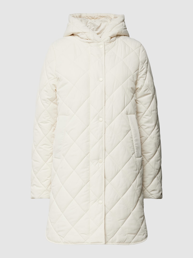 Steppmantel mit Druckknopfleiste in offwhite