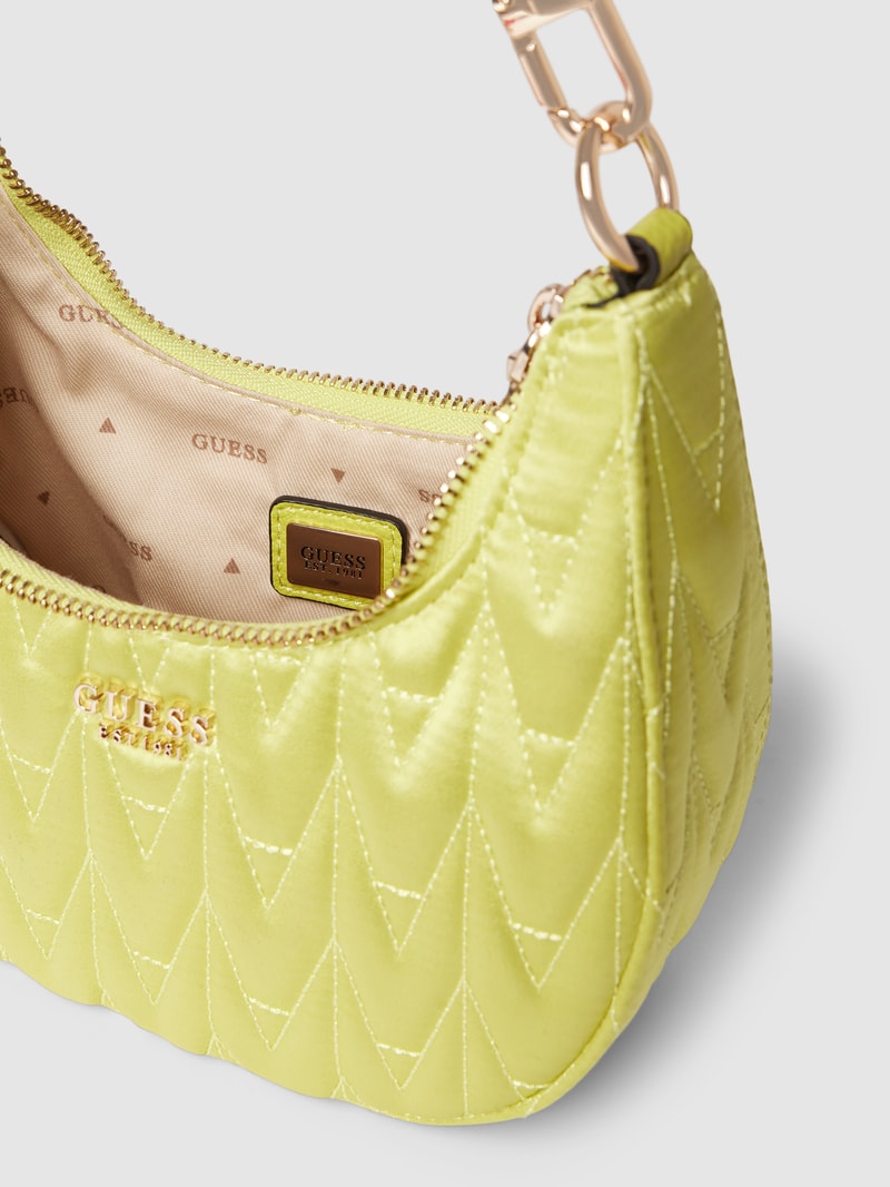 Hobo Bag mit Label-Applikation Modell 'GOLDEN ROCK' in hellgrün