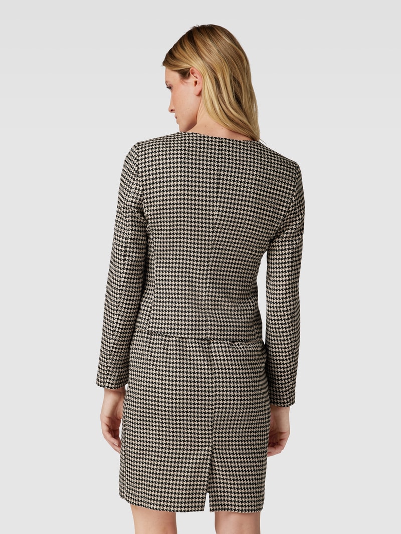 Blazer mit Hahnentrittmuster in schwarz
