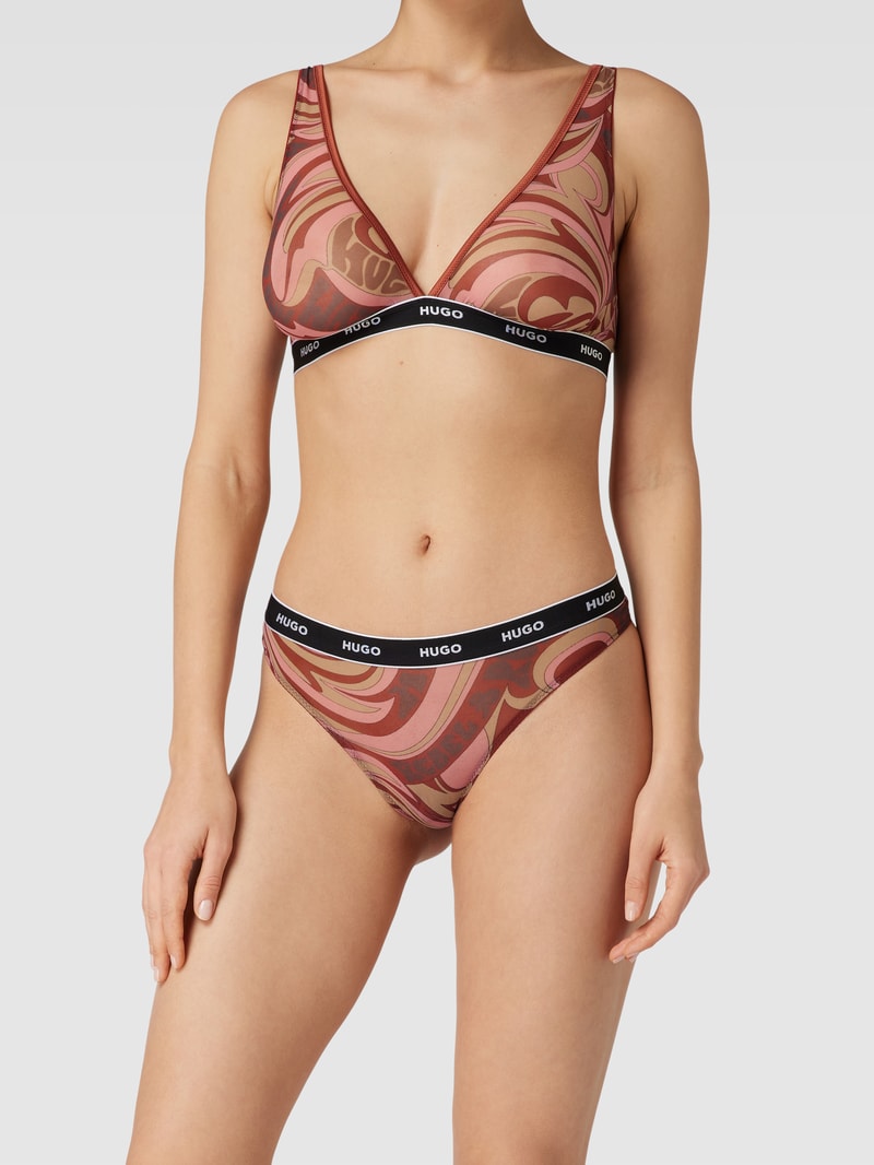 String mit Label-Schriftzug Modell 'SWIRLY' in pink meliert