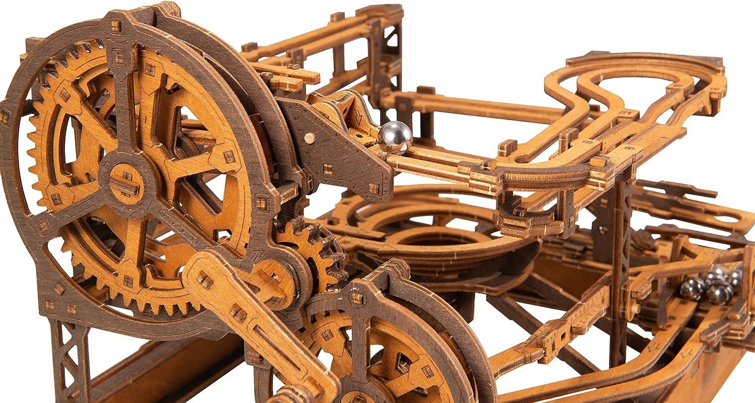 Wooden City 3D-Puzzle Wooden City Murmelbahn 3D Holzpuzzle Modellbausatz 265 Teile, 265 Puzzleteile, Zusammenbau erfolgt nach Anleitung, ohne Kleber.