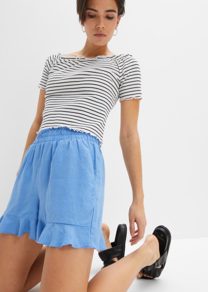 Kurze Webshorts mit Lyocell