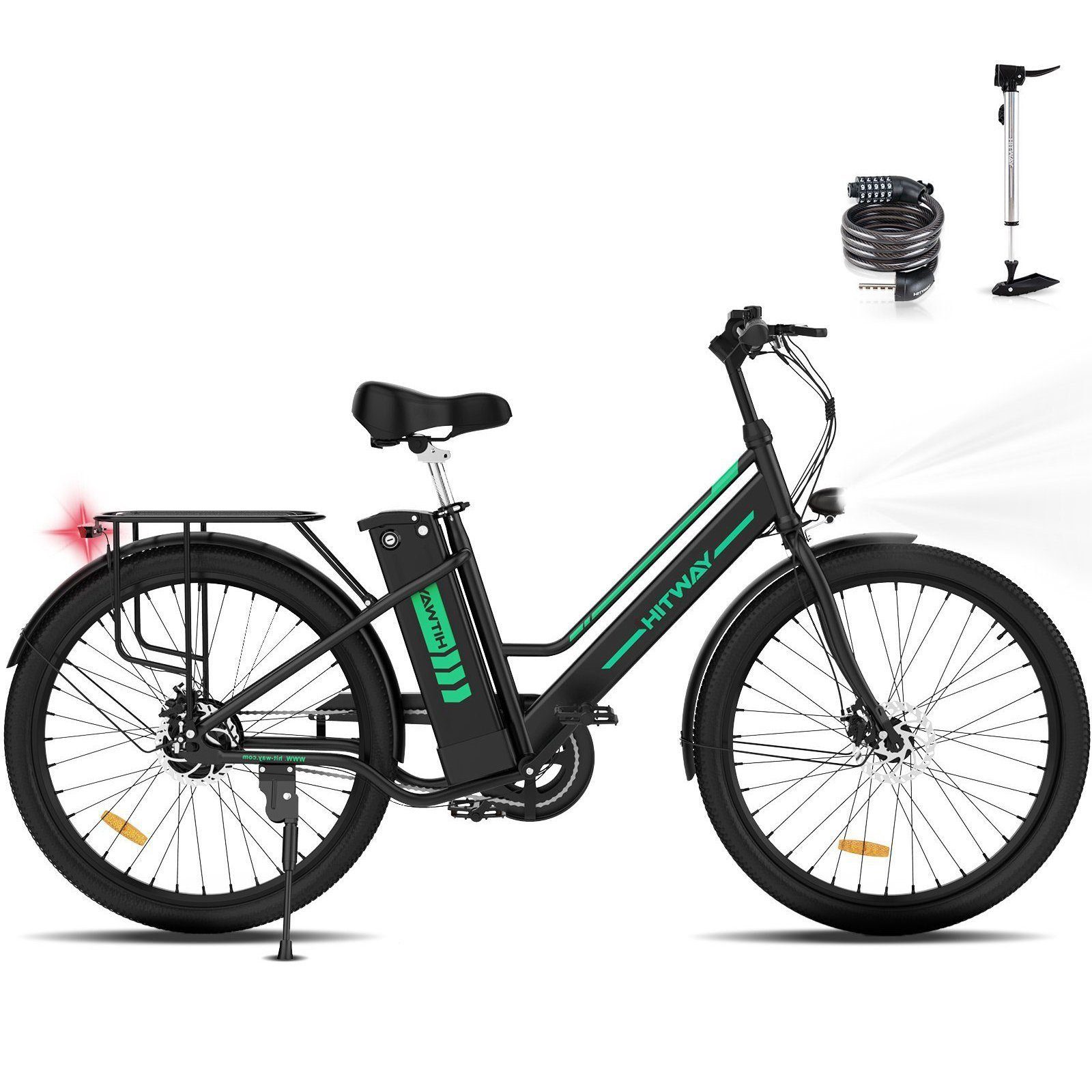 HITWAY E-Bike, 250W E-fahrräde 36V8.4AH Abnehmbarer Akku Hollandräder