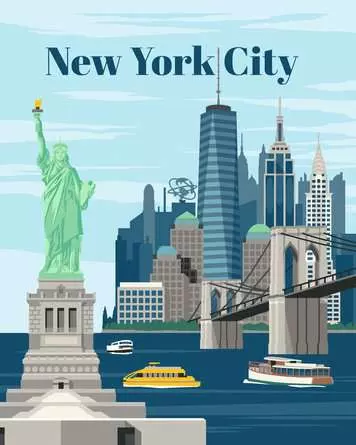 CreArt Farbenfrohes New York City - Malen nach Zahlen für Erwachsene