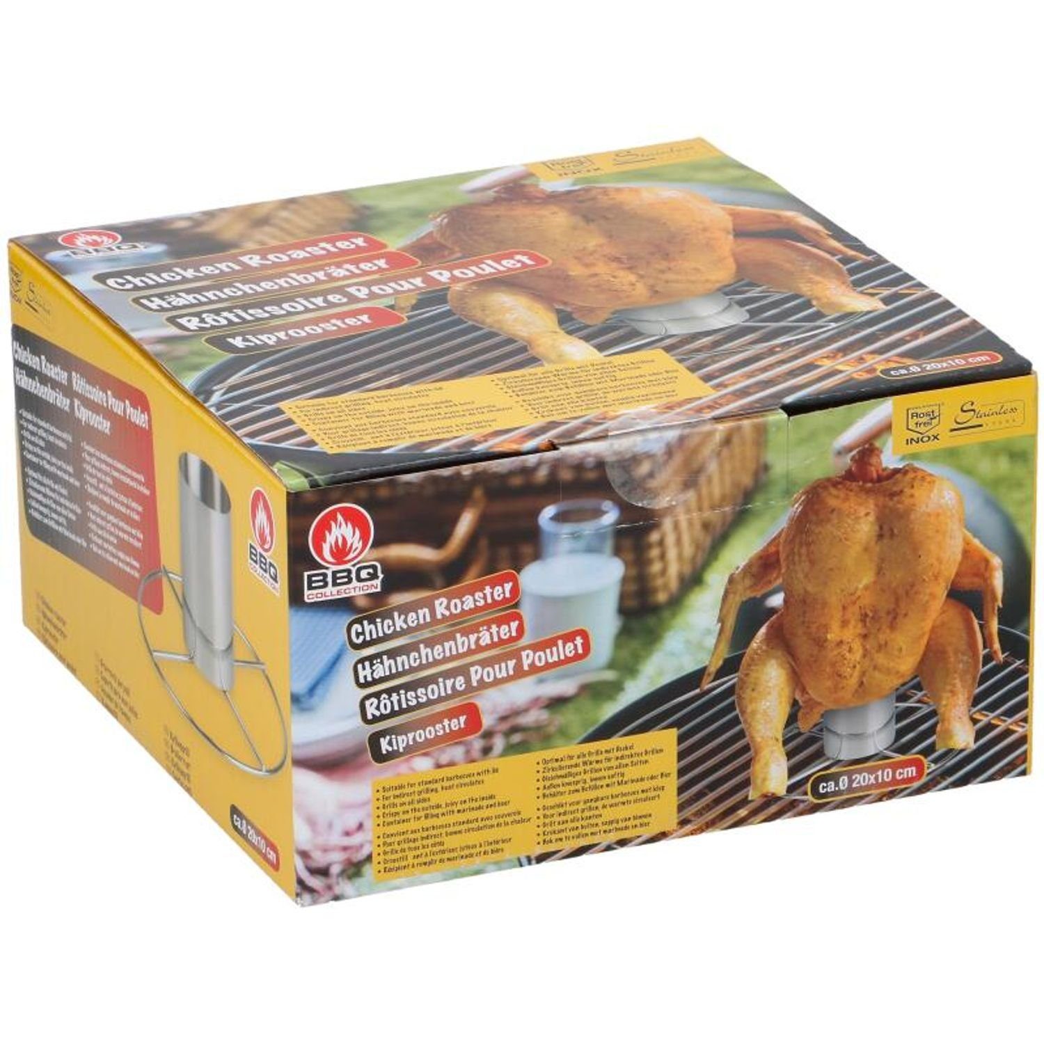 EDCO Backblech 8x Hähnchenbräter 20x10cm Geflügelständer Grillen Ofen BBQ Bräter Gril, Metall