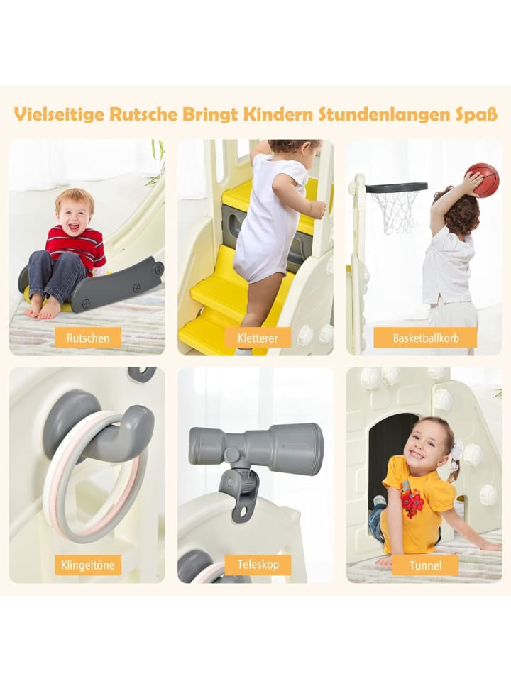 COSTWAY 6 in 1 Spielplatz in Gelb günstig kaufen onesize
