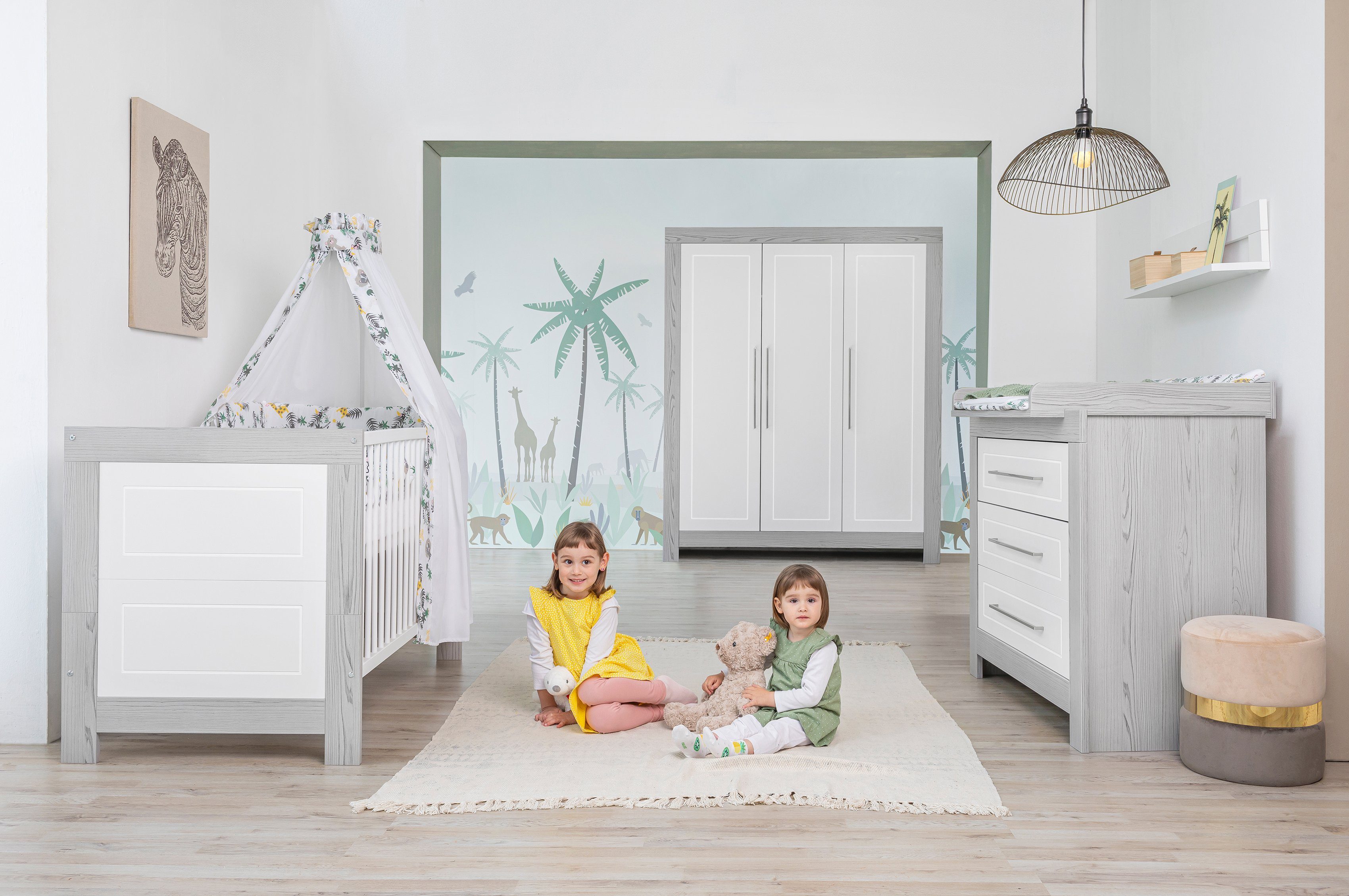 Schardt Babyzimmer-Komplettset Scandic, (Set, 3-St., Kinderbett, Kleiderschrank, Wickelkommode), Made in Germany; mit Kinderbett, Kleiderschrank und Wickelkommode