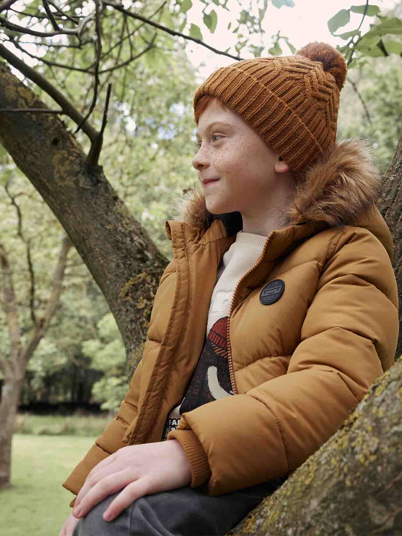 Vertbaudet Jungen Jacke & Handschuhe mit Recyclingmaterial - braun