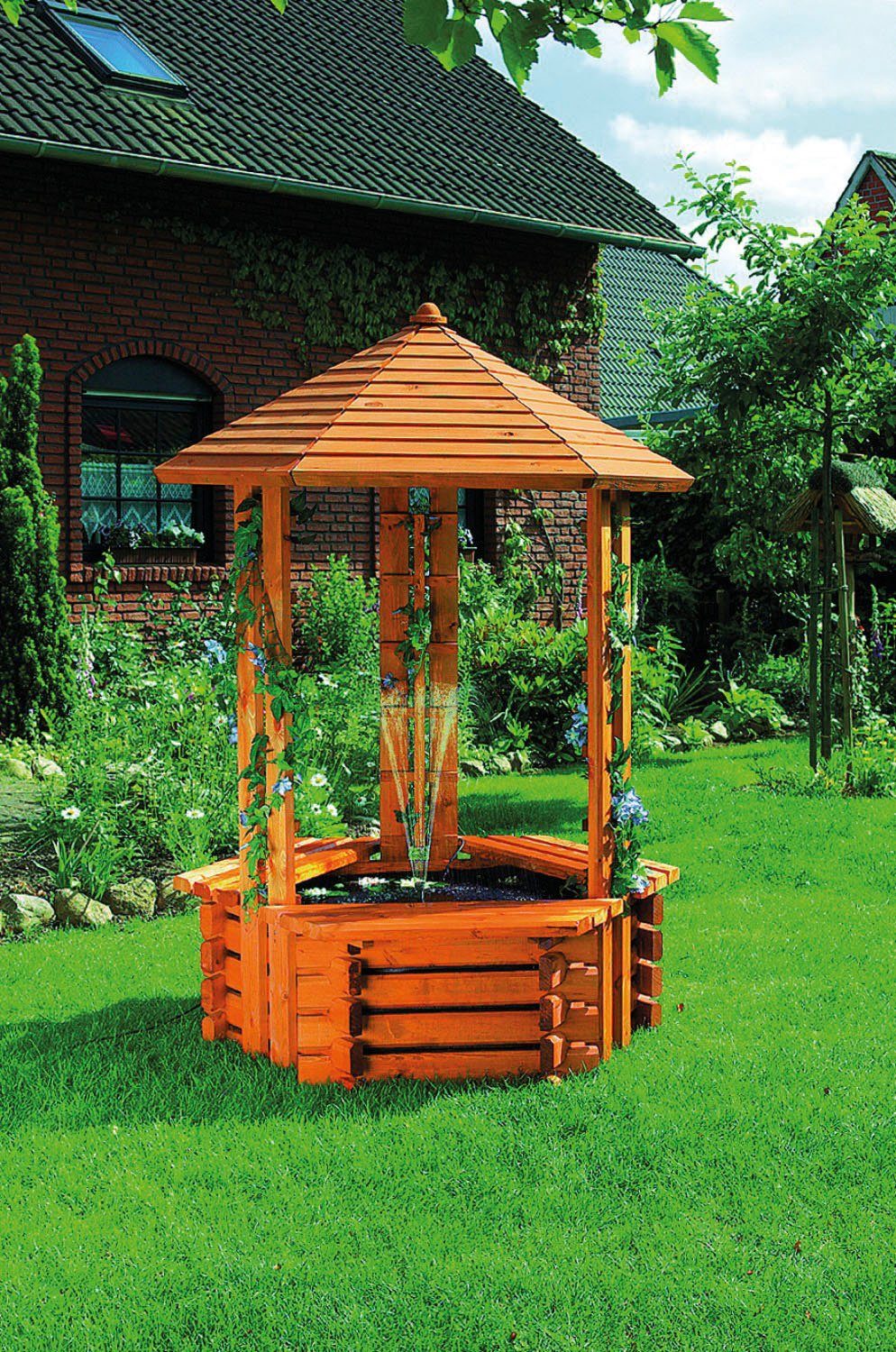promadino Hochteich Westerwald, BxTxH: 135x135x192 cm, 225 l, (Set), mit Teichpumpe