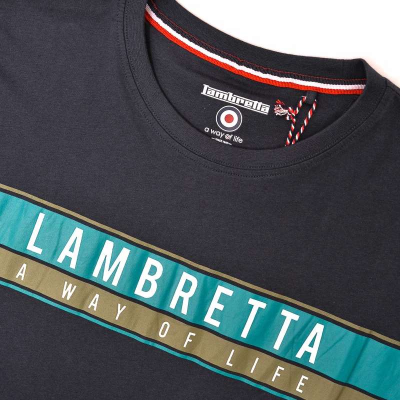 Lambretta Chest Stripe Herren T-Shirt SS0157-NVY