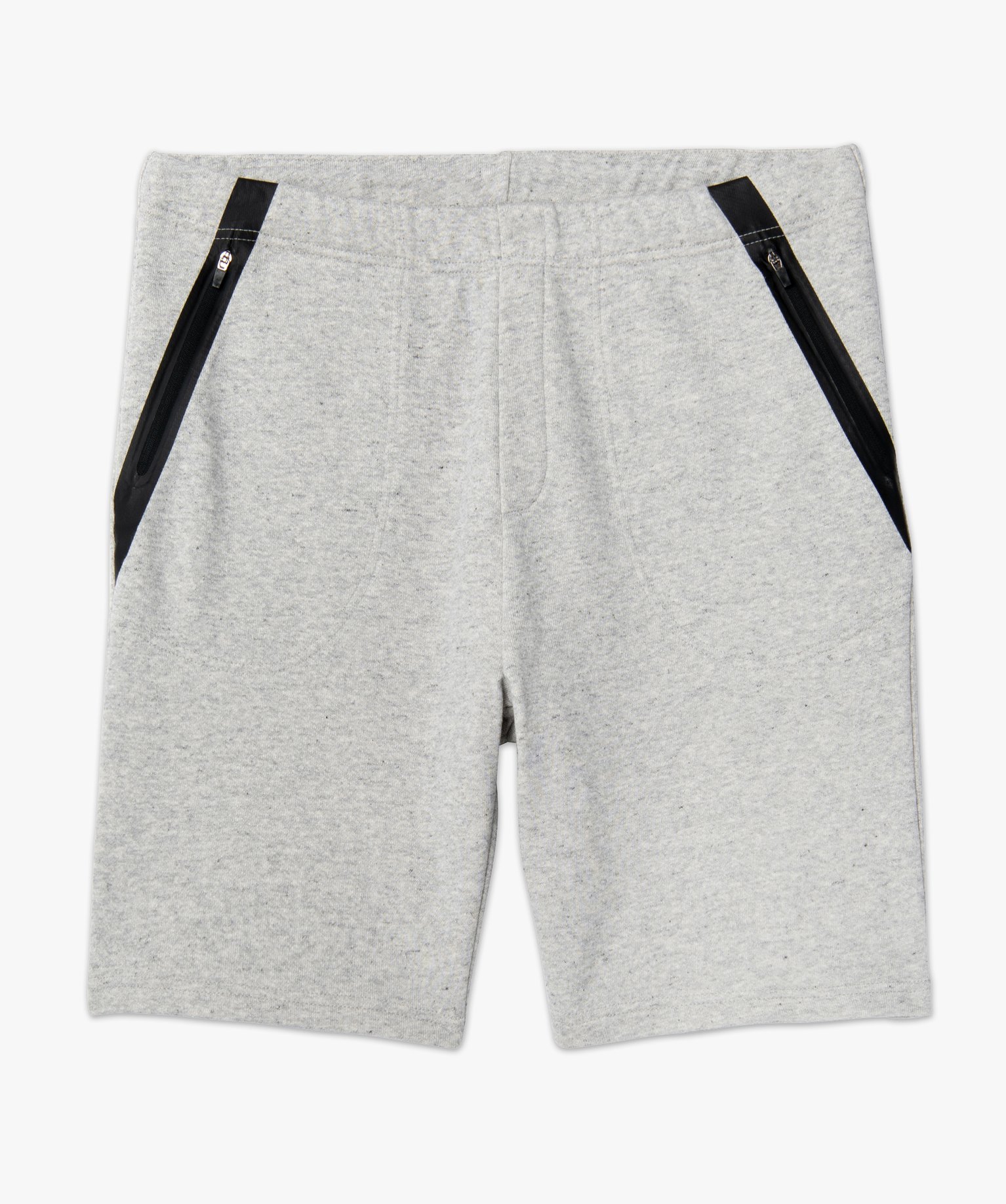 Bermuda homme en maille chinée avec poches zippées gris clair | GEMO
