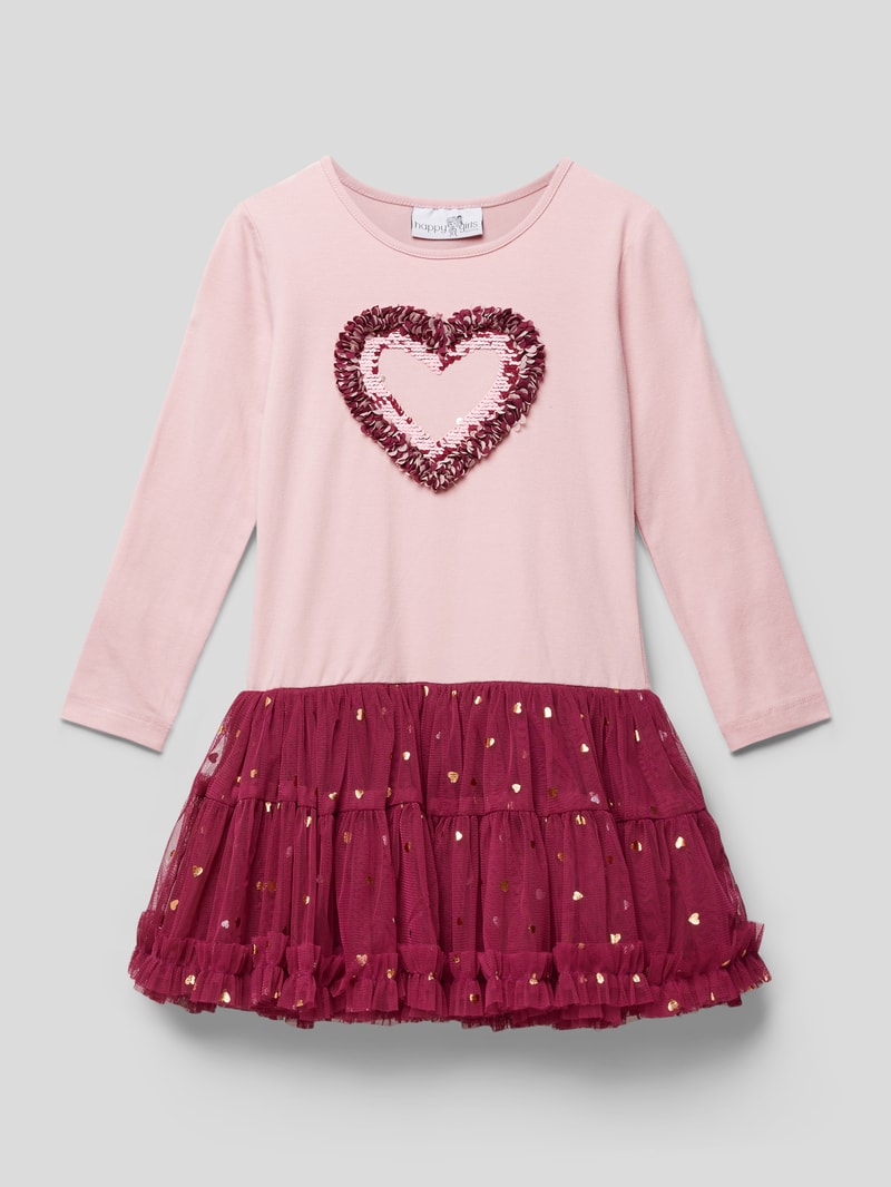 Minikleid mit Pailettenbesatz in altrosa