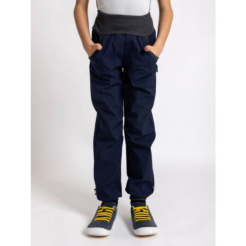 Unuo Kinder-Softshellhose mit Fleece Street Blau-Schwarz