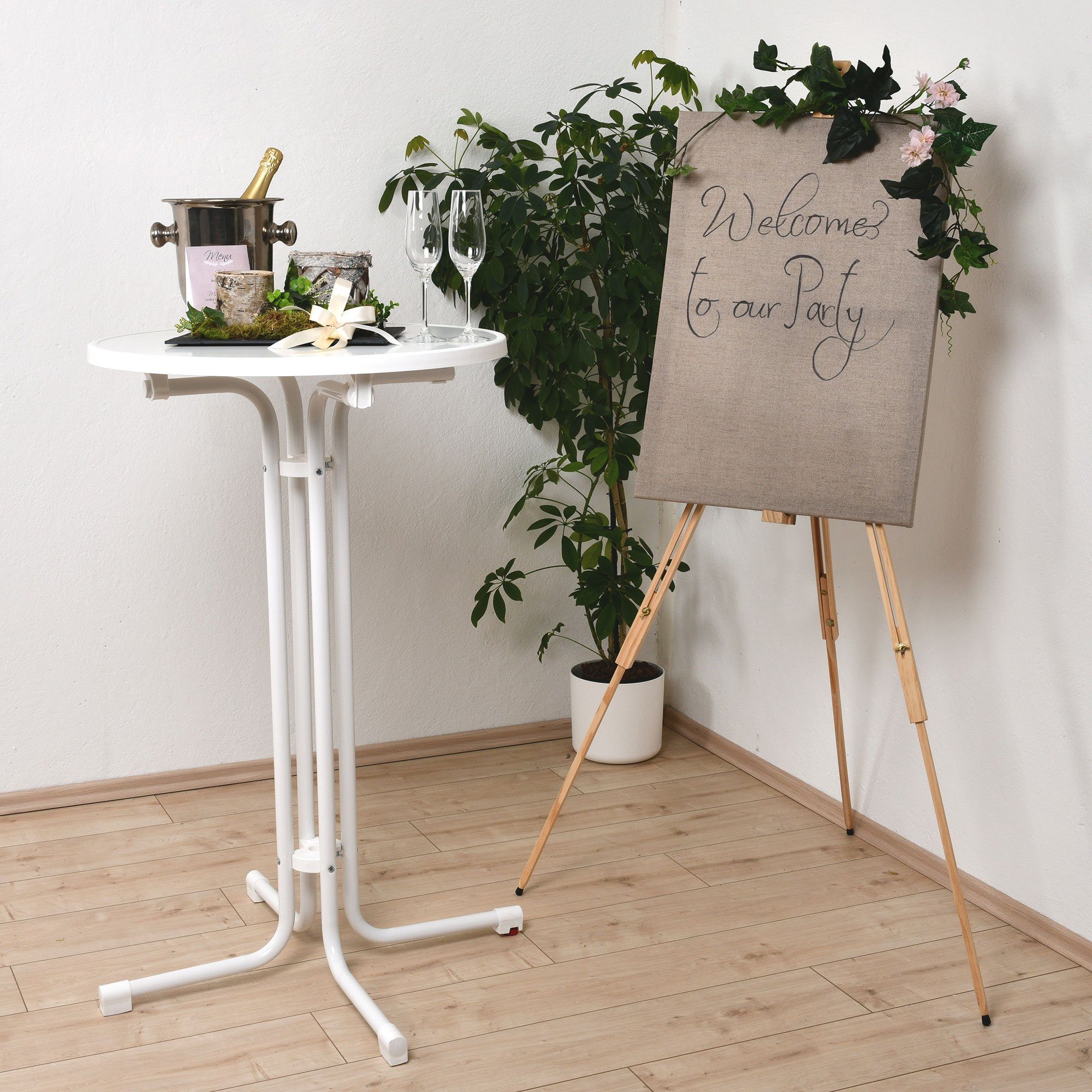 Beautissu Stehtisch Sylt, Bistrotisch Gastro klappbar Ø 70 cm