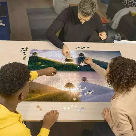 Puzzle 2000 Teile - Stimmungsvolle Bäume und Berge