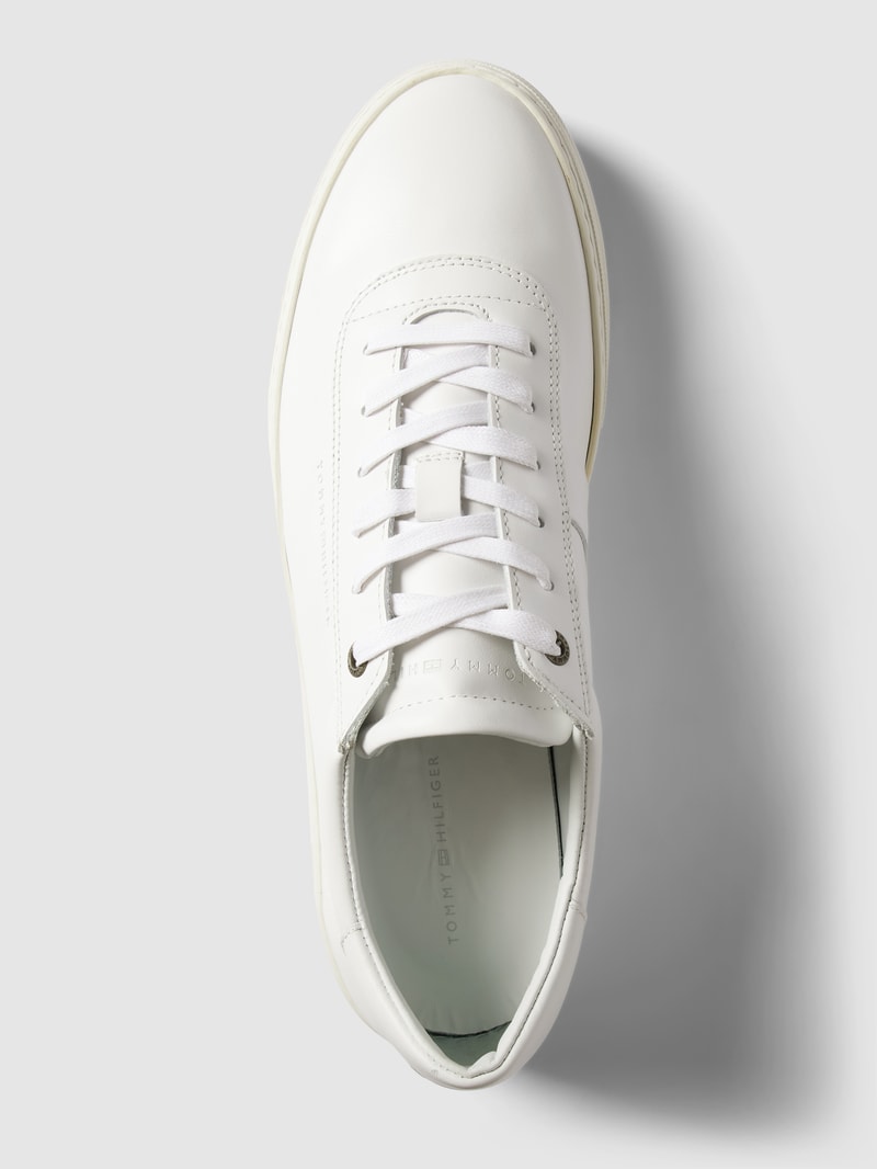 Sneaker aus echtem Leder mit Label-Details in weiß