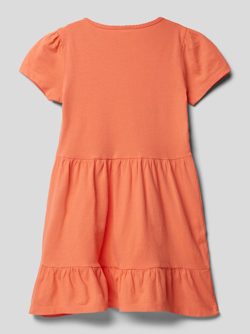 Kleid mit Volantsaum in orange