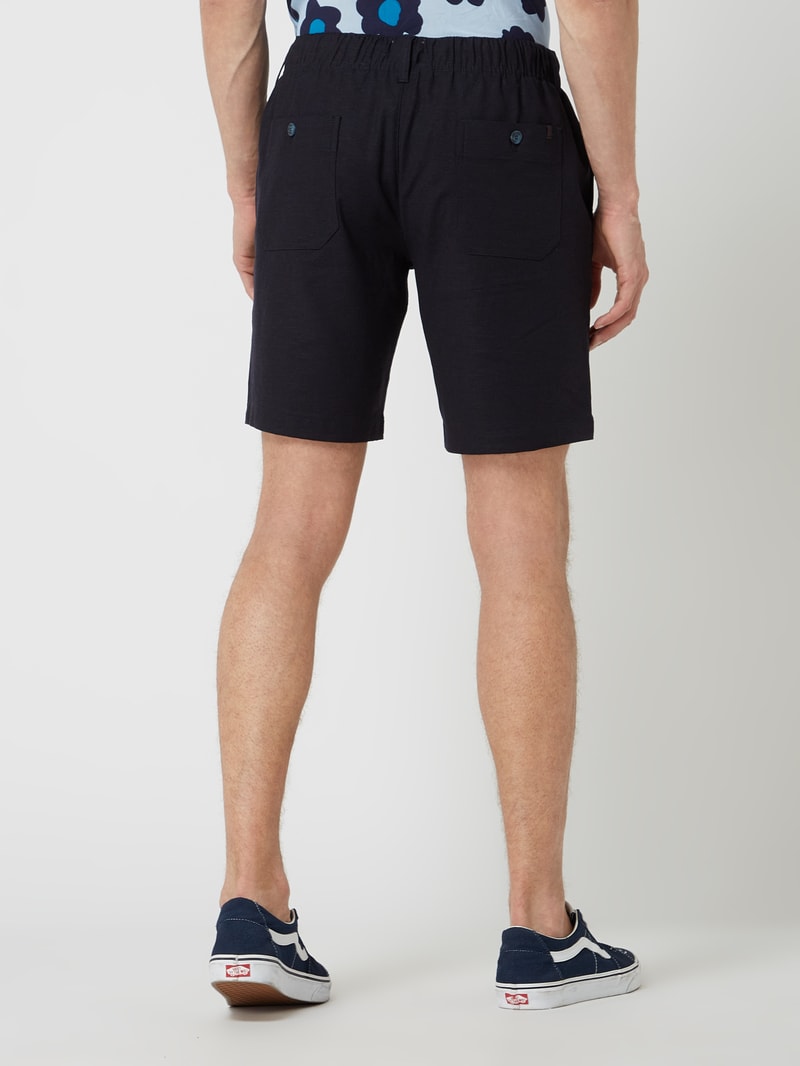 Shorts aus Leinenmischung Modell 'Leo' in marineblau