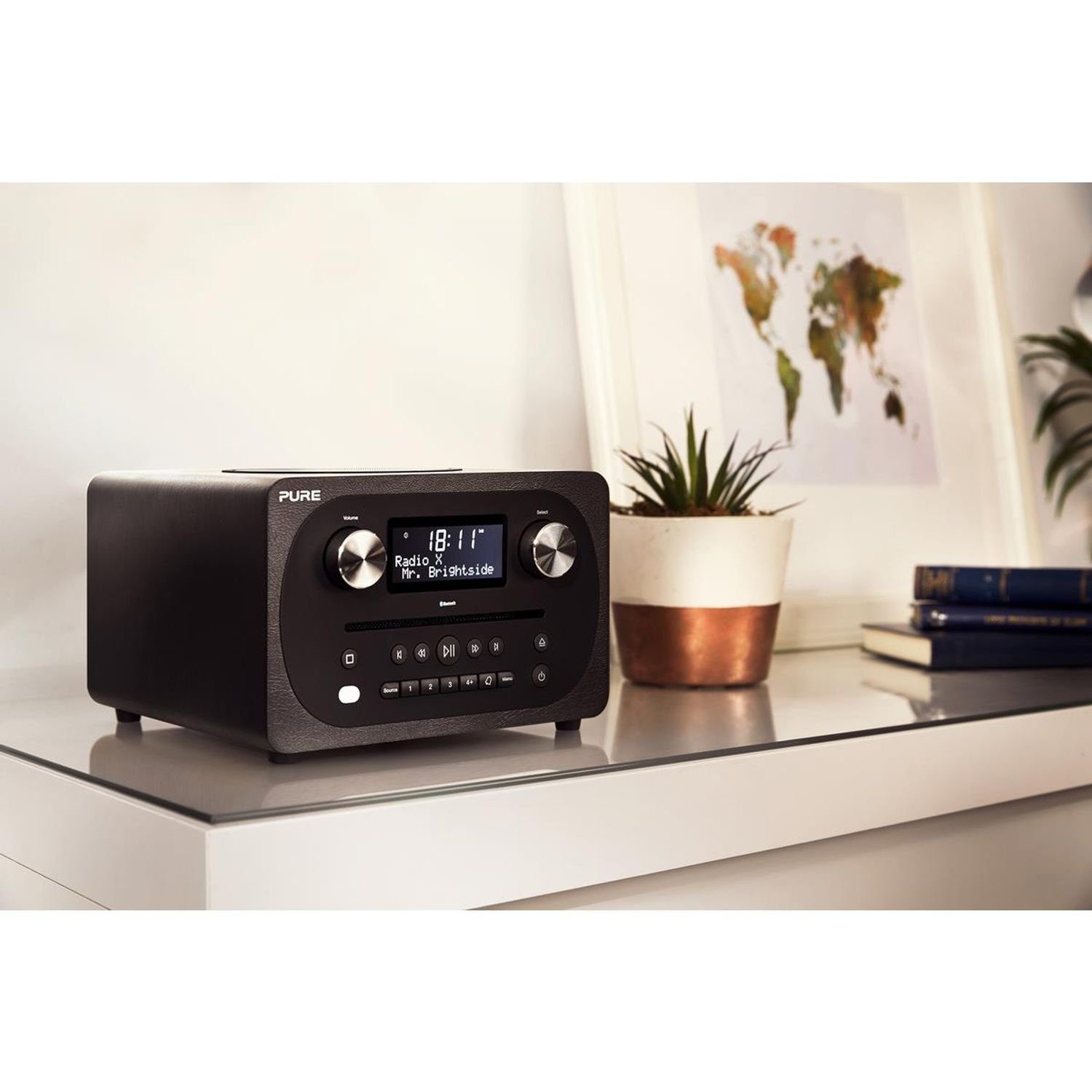 Pure Evoke C-D4, Siena Black, EU/UK CD, DAB+, UKW-/Internetradio, Bluetooth Digitalradio (DAB)
