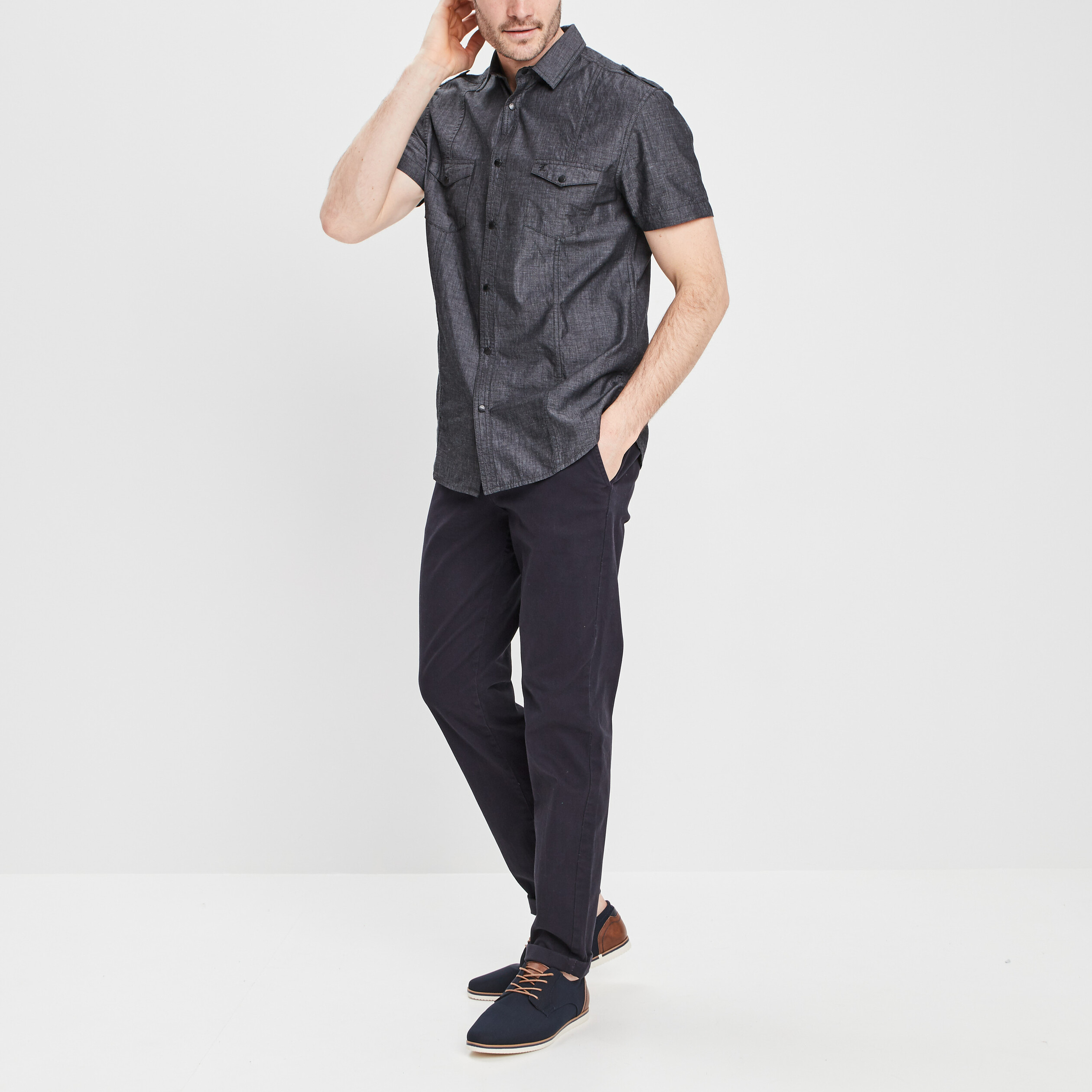Chemise Liberto gris homme | La Halle