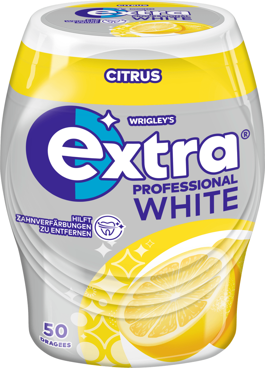 Kaugummi Extra Professional White, Citrus, zuckerfrei, 50 St