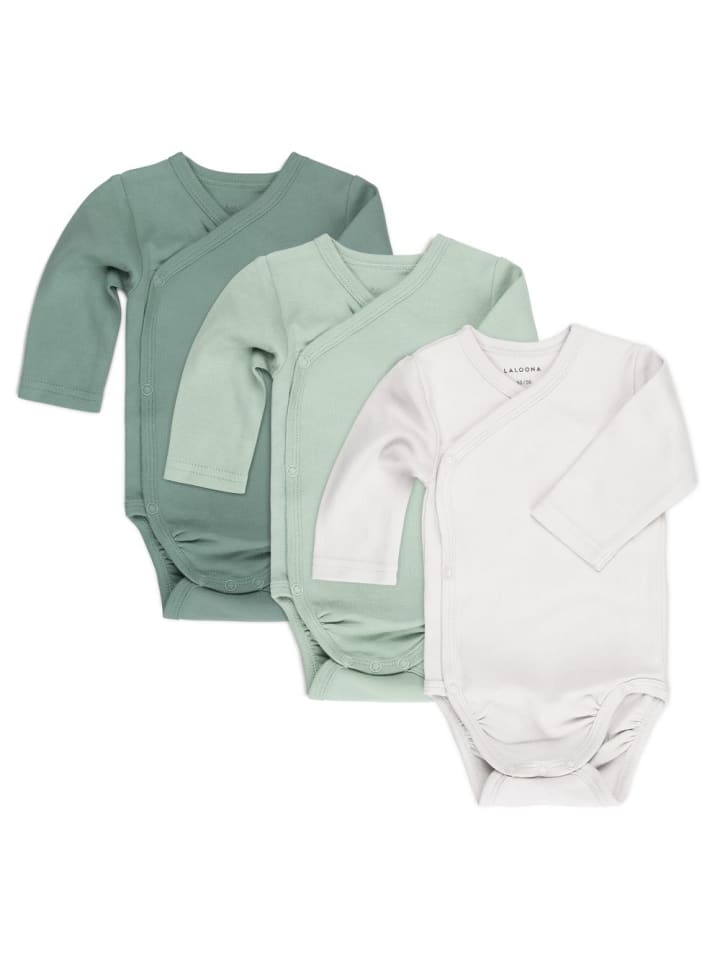 LaLoona Wickelbody Langarm 3er Pack - Grün - in gruen günstig kaufen