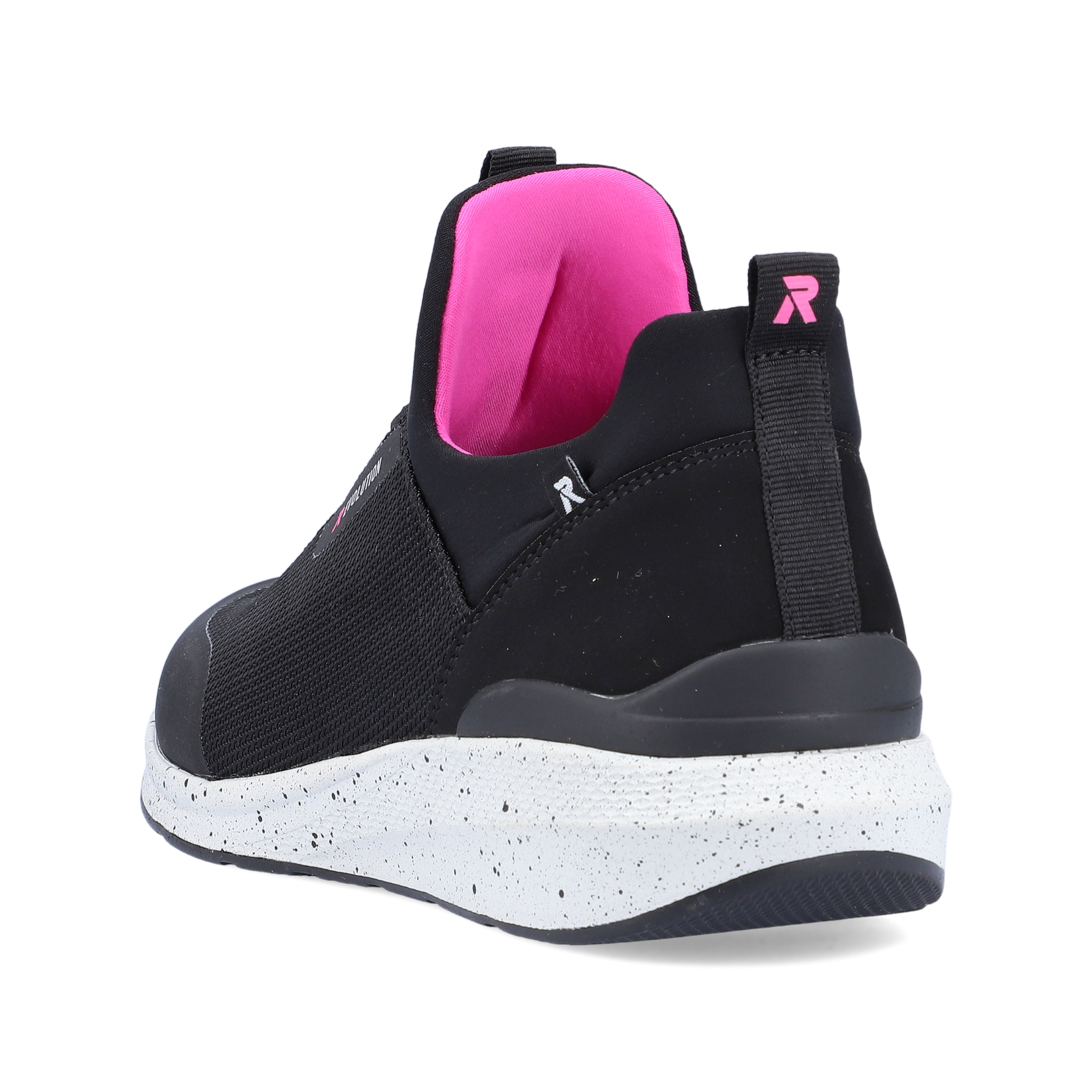 Rieker Damen Slipper urban-black flamingo-pink