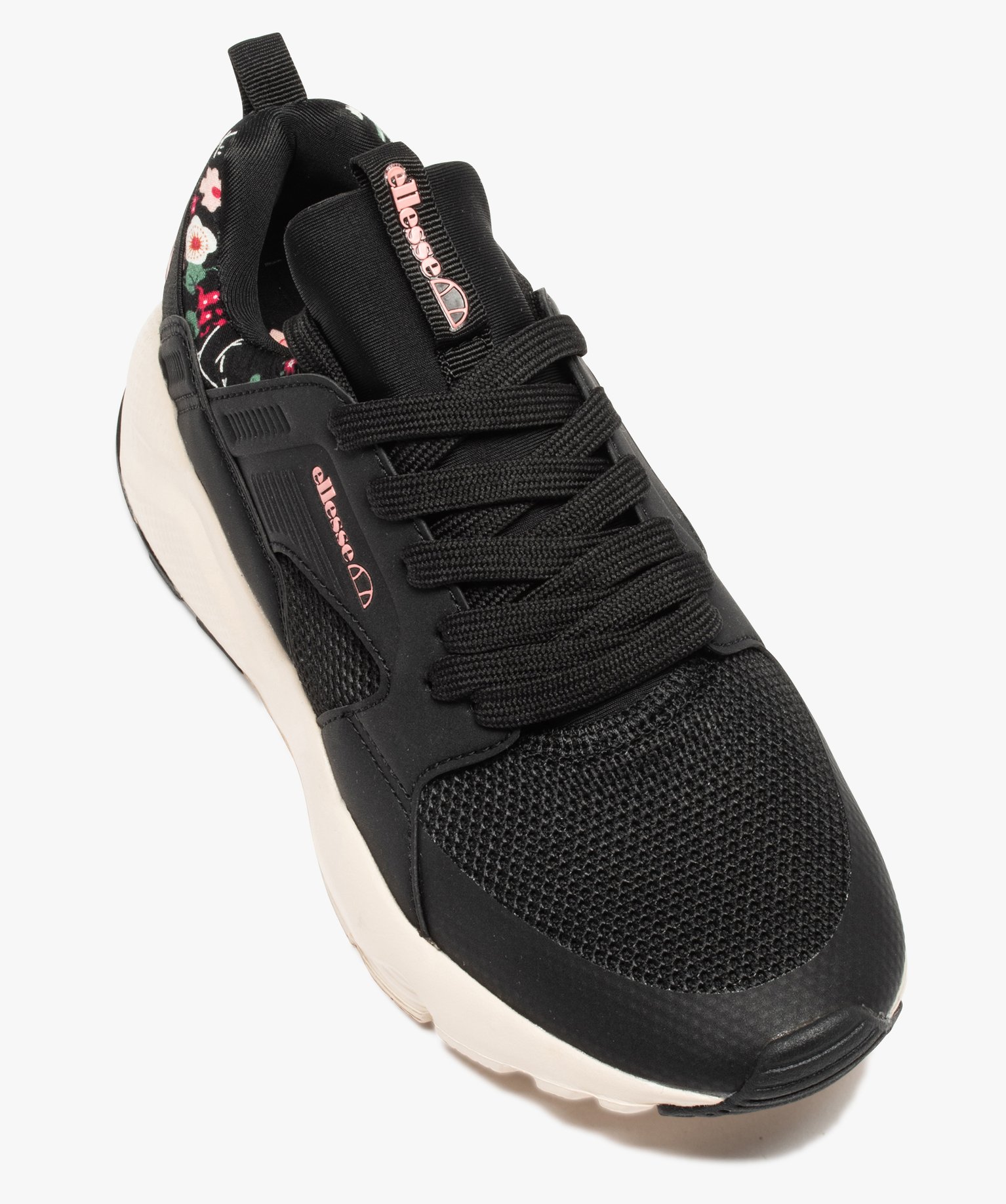 Baskets femme running en mesh détail fleurs – Ellesse Stone noir | GEMO