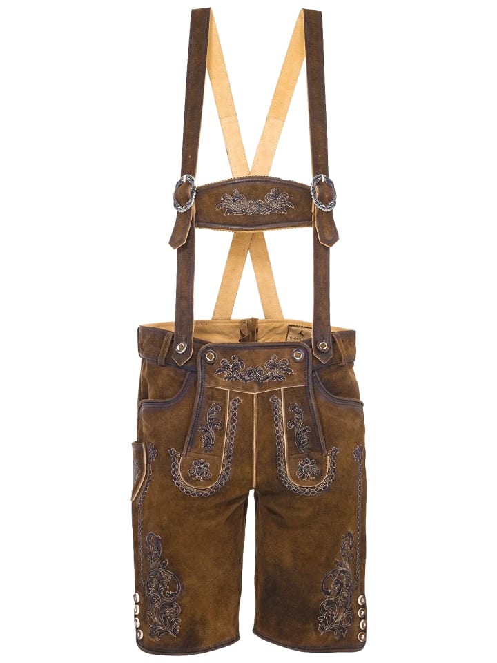 Gwandler Lederhose LUDWIG-gespeckt in hellbraun günstig kaufen