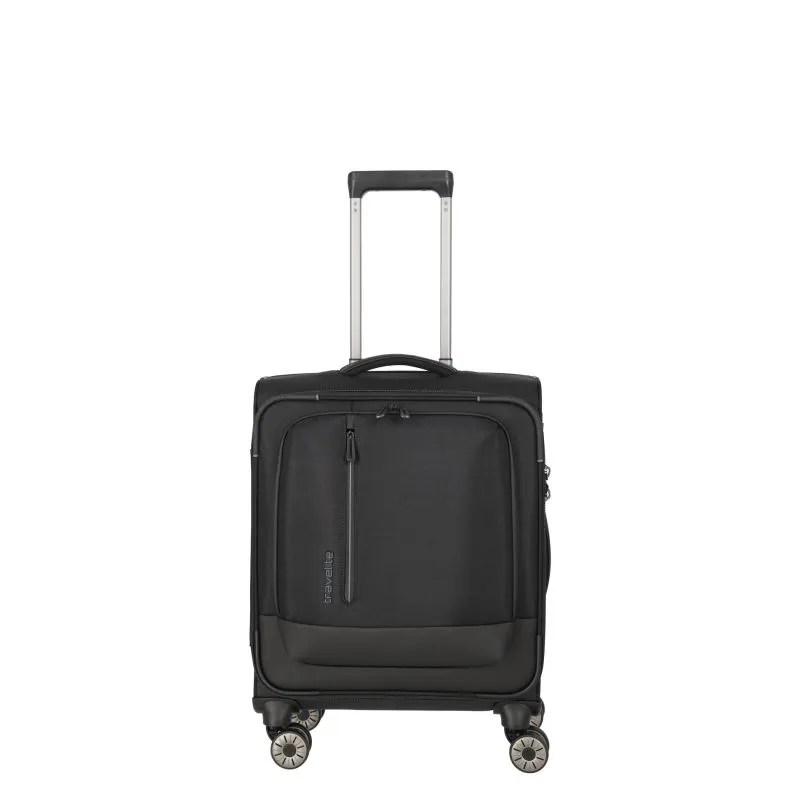 Travelite CROSSLITE Bordtrolley S mit 4 Rollen (55 cm) - Schwarz