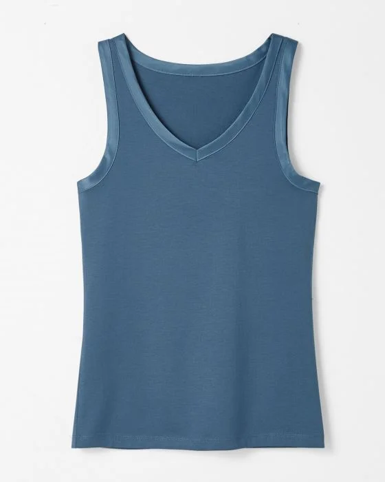 Débardeur biais satin en coton pima