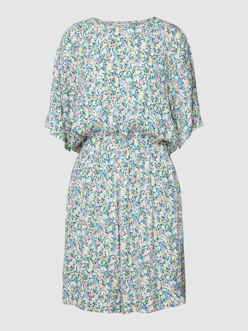 Jumpsuit mit floralem Muster in rauchblau