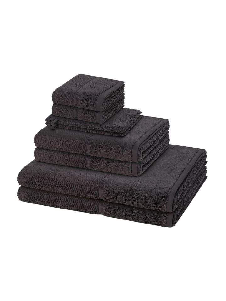 Möve for Frottana 2 X Wasch- 2 X Gäste- 2 X Dusch- 2 X Handtuch im Set Pearl in Graphite günstig kaufen 8