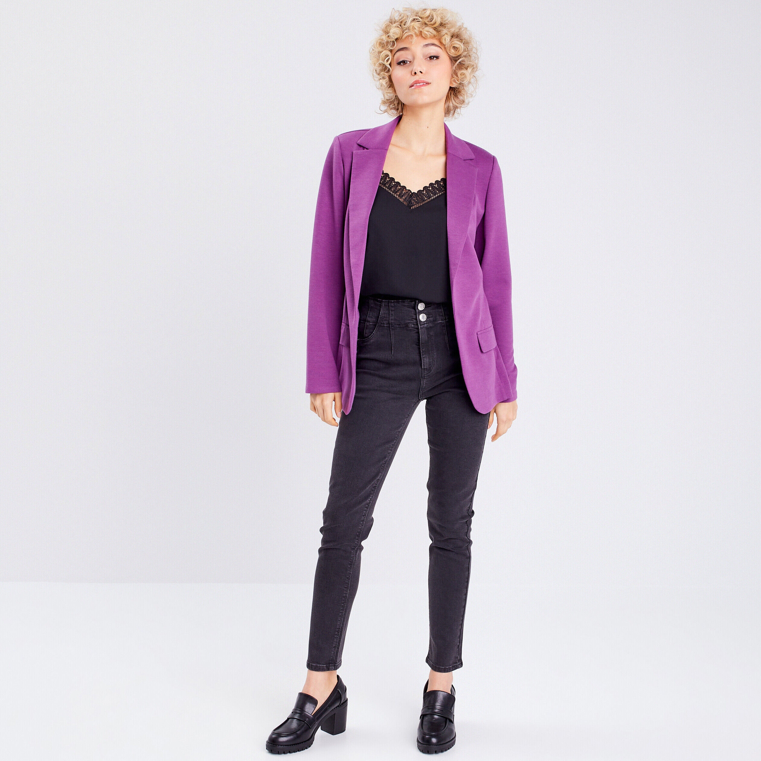Jeans slim 7/8ème denim noir femme | Cache Cache