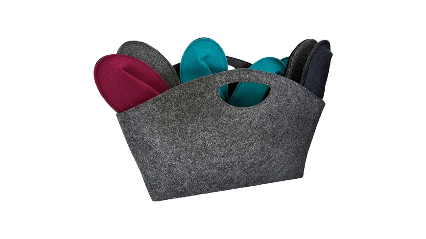 TRENDSHOP Gästepantoffelset  6 Paar+Filztasche