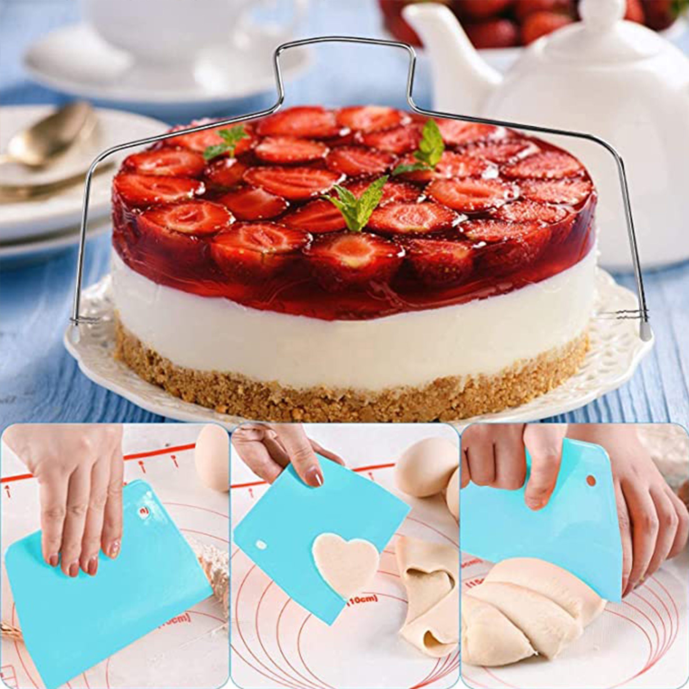 KÜLER Tortenwerkzeug Kuchendrehscheibe DIY-Kuchenset Spachtel und Gebäckwerkzeug 35 Stück, (35-tlg), Tortenplatte Drehbar,Cake Decorating Turntable mit Zuckerguss