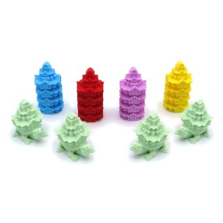 5 Player Stronghold & Alliance Tokens for Rising Sun – 25 Pieces