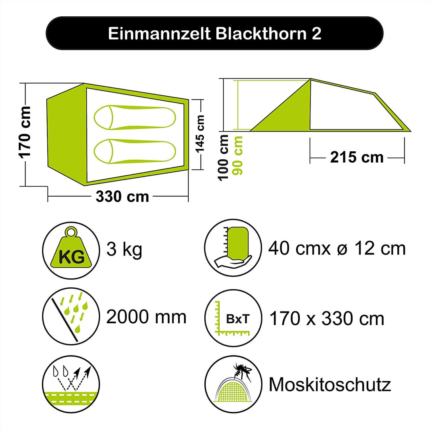 Zweimannzelt Blackthorn 2