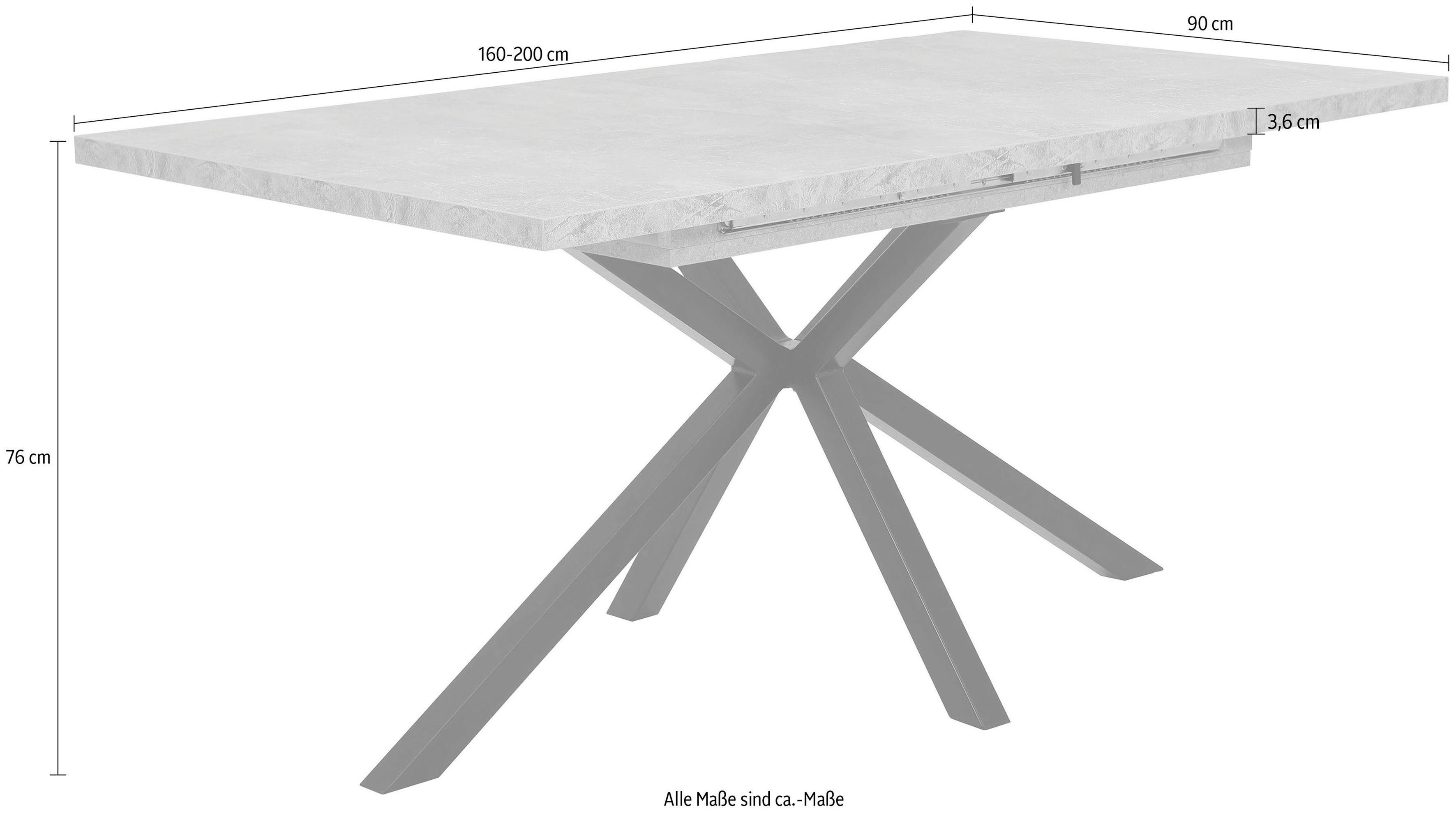 HELA Esstisch, ausziehbar 160-200 cm