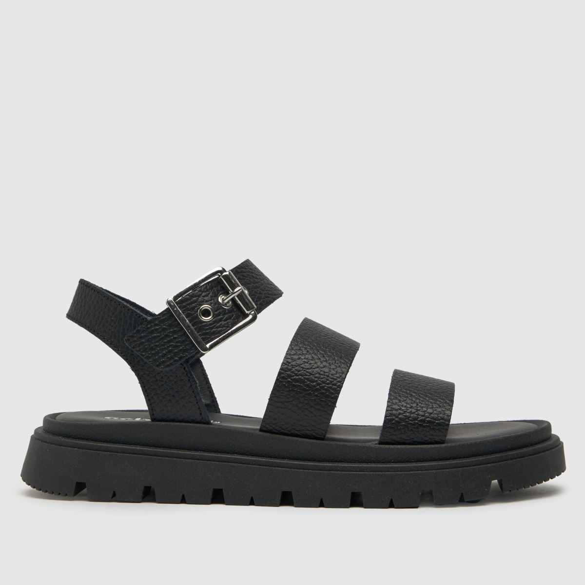 Schuh Tina – Svarta, grova lädersandaler