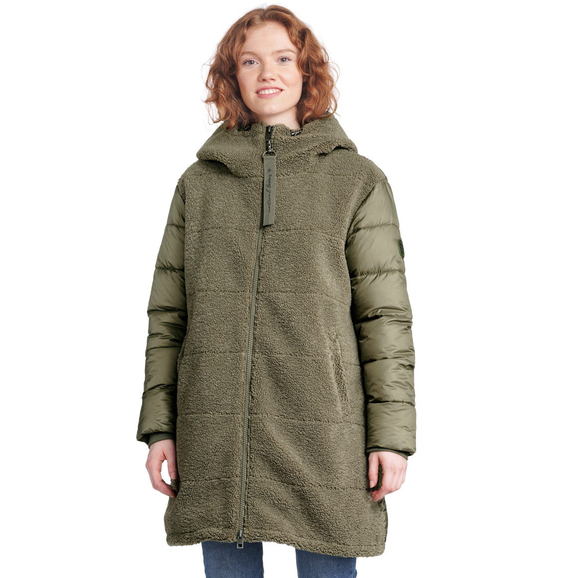 Damen Teddyjacke mit gestepptem Rücken