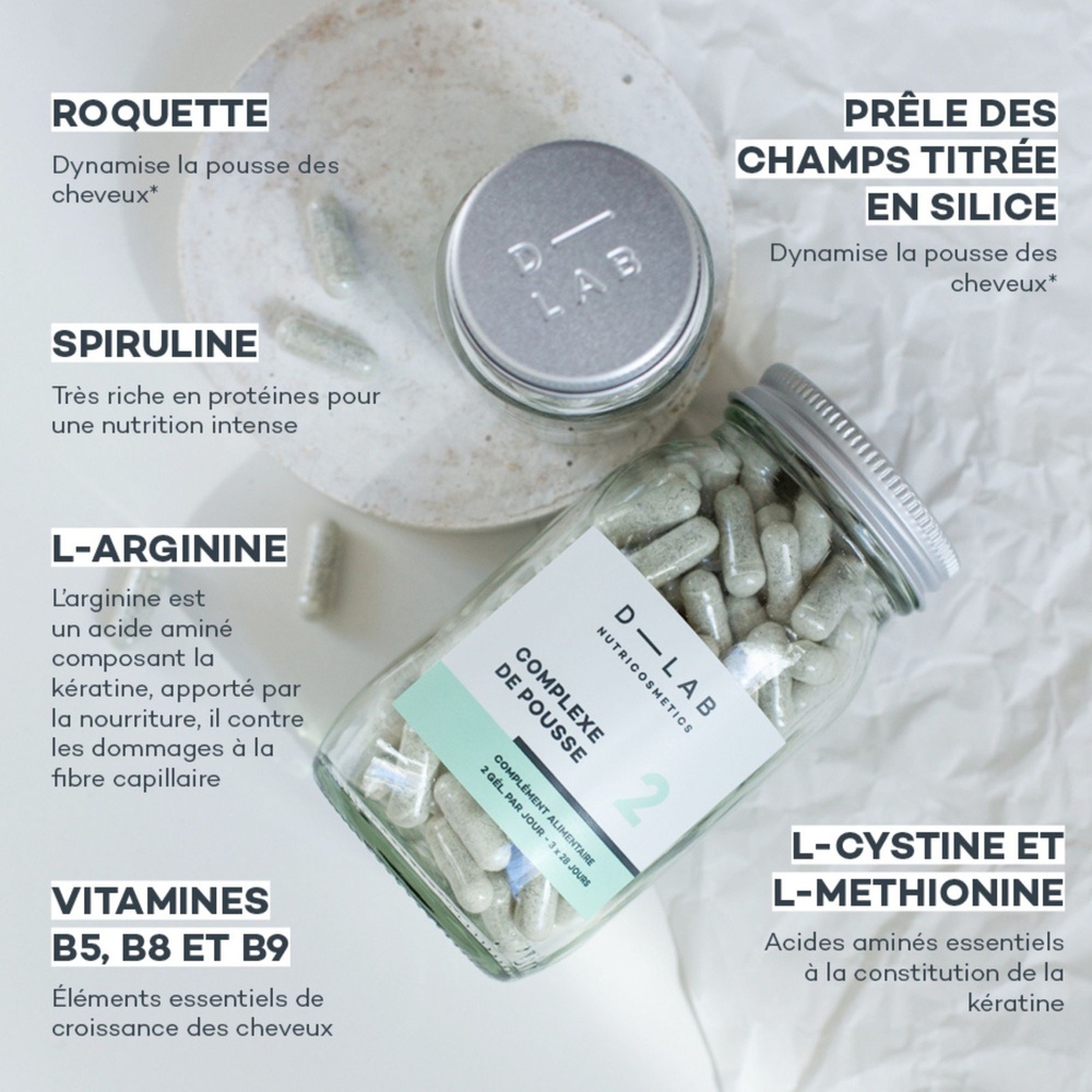 D-Lab Nutricosmetics Complexe de Pousse - 1 Mois Nutrition intense & Activité du bulbe