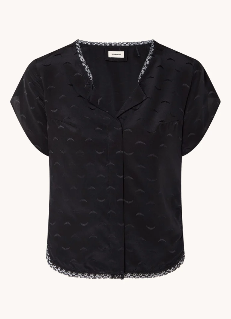 Bluză de mătase Tiffany Zadig&Voltaire cu logo imprimat
