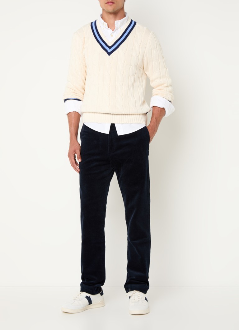 Πουλόβερ Ralph Lauren με V λαιμόκοψη και πλεκτό σχέδιο