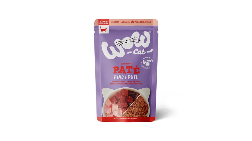 WOW Katzennassfutter Adult Rind & Pute 125 g